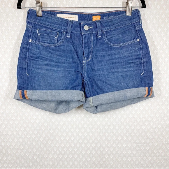 Anthropologie Pilcro Dark Wash Cuffed Stet Denim Shorts - Picture 2 of 6